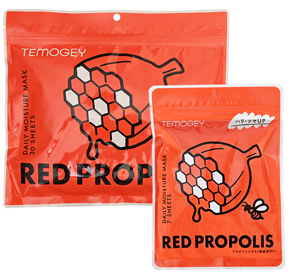 テモギーデイリーモイスチャーマスクレッドプロポリス　30枚入り・7枚入り